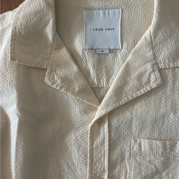 I love Ugly Men's Cream linen button down top. - Picture 4 of 6